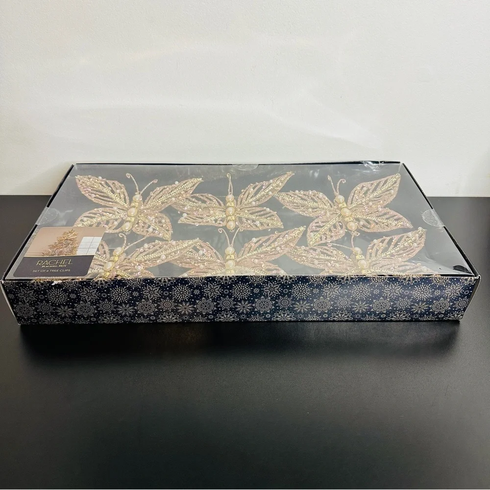 RACHEL Rachel Roy Gold- Colored Butterfly Tree Clip Ornaments NEW!4 - 4.5” - Picture 4 of 10